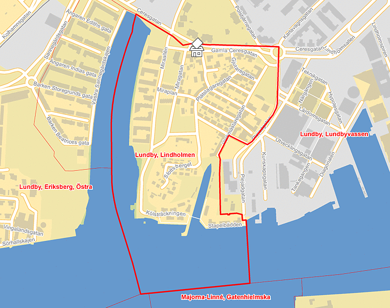 Karta över Lundby, Lindholmen