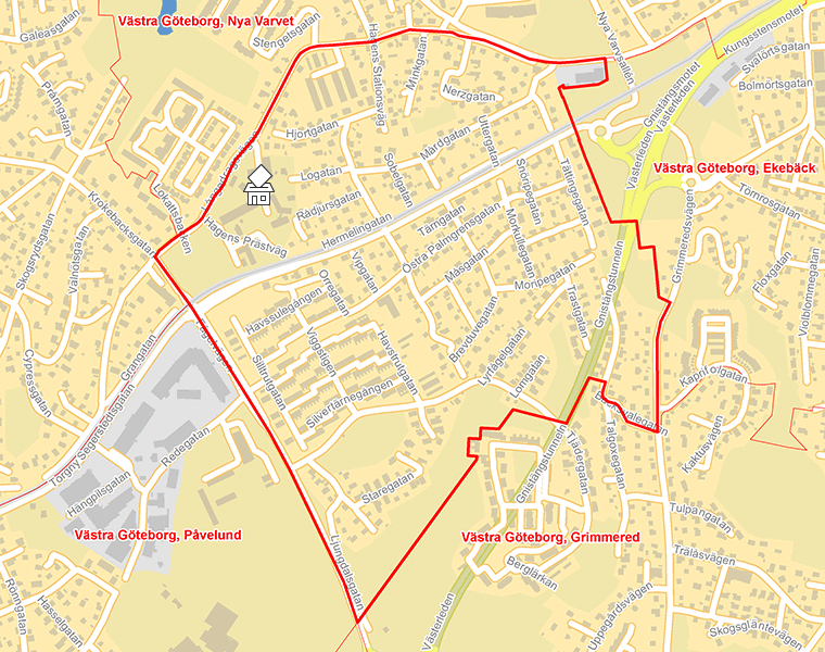 Karta över Västra Göteborg, Hagen