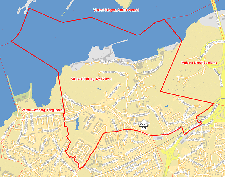 Karta över Västra Göteborg, Nya Varvet