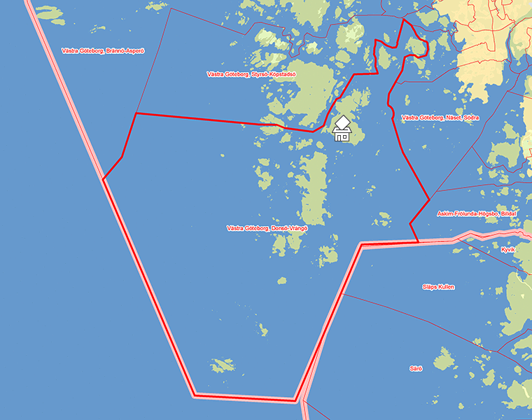 Karta över Västra Göteborg, Donsö-Vrångö