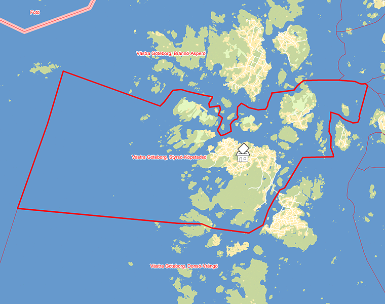 Karta över Västra Göteborg, Styrsö-Köpstadsö