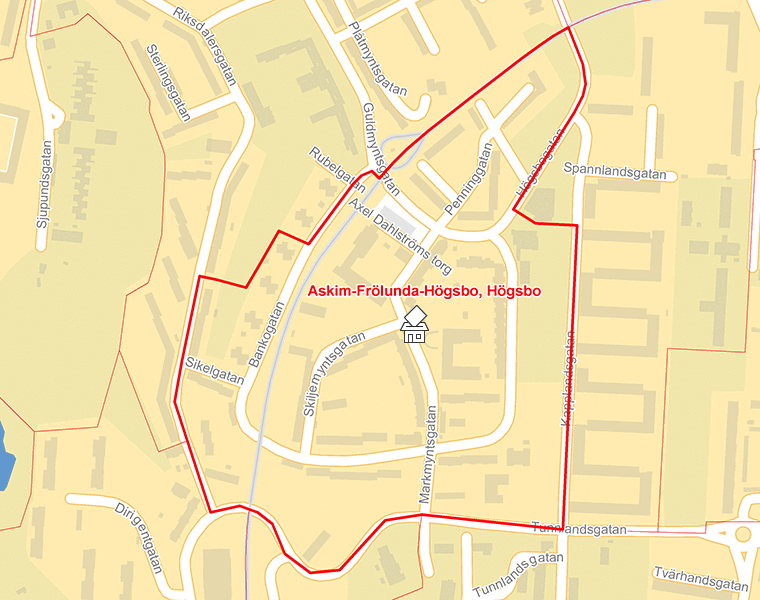 Karta över Askim-Frölunda-Högsbo, Högsbo