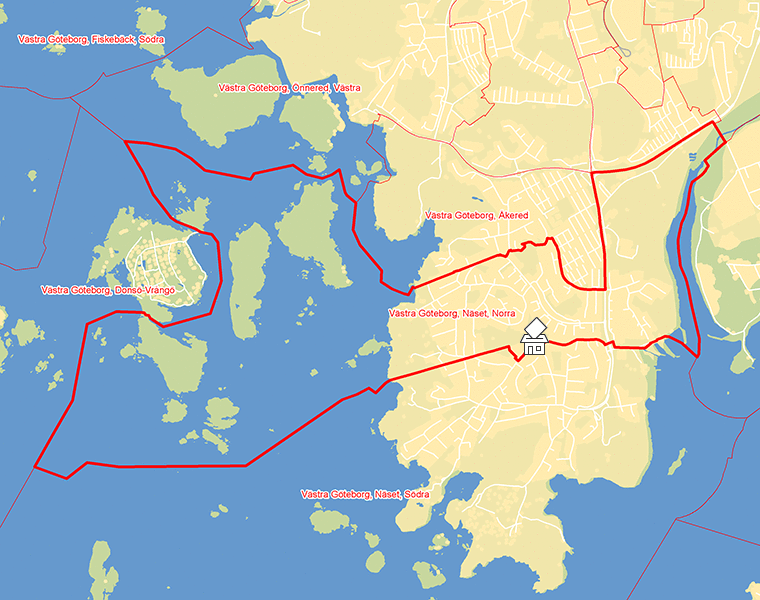 Karta över Västra Göteborg, Näset, Norra