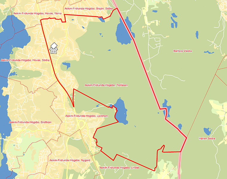 Karta över Askim-Frölunda-Högsbo, Trollåsen