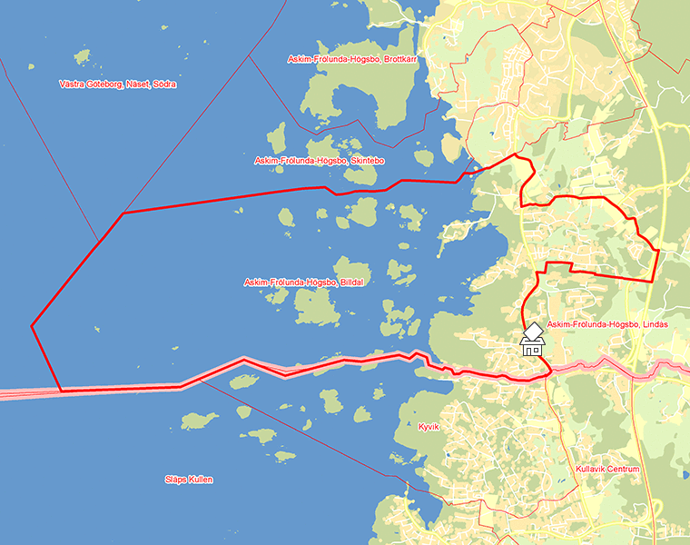 Karta över Askim-Frölunda-Högsbo, Billdal