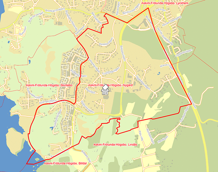 Karta över Askim-Frölunda-Högsbo, Nygård