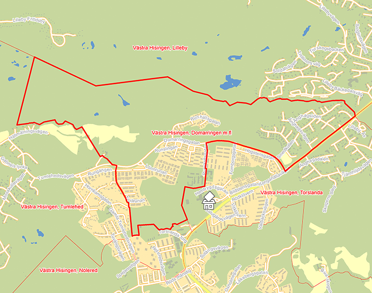 Karta över Västra Hisingen, Domarringen m fl