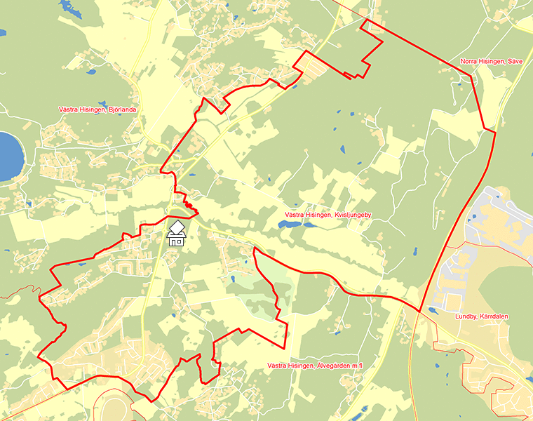 Karta över Västra Hisingen, Kvisljungeby