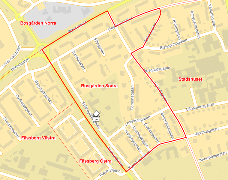 Karta över Bosgården Södra