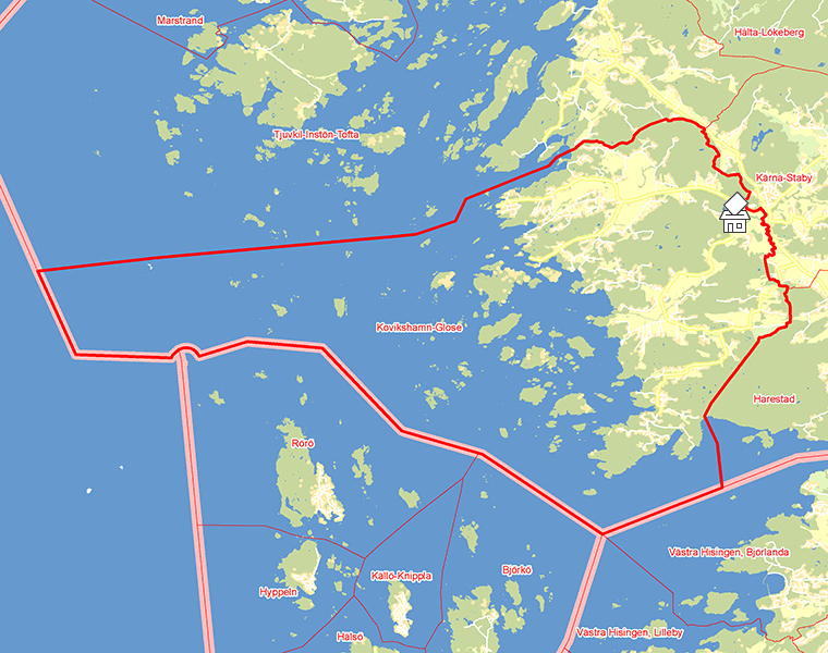 Karta över Kovikshamn-Glose