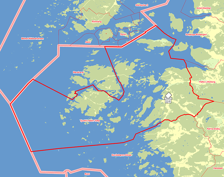 Karta över Tjuvkil-Instön-Tofta