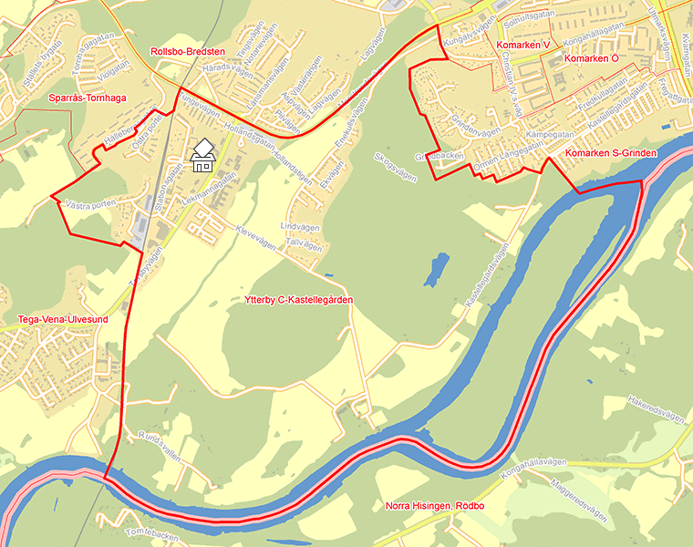 Karta över Ytterby C-Kastellegården