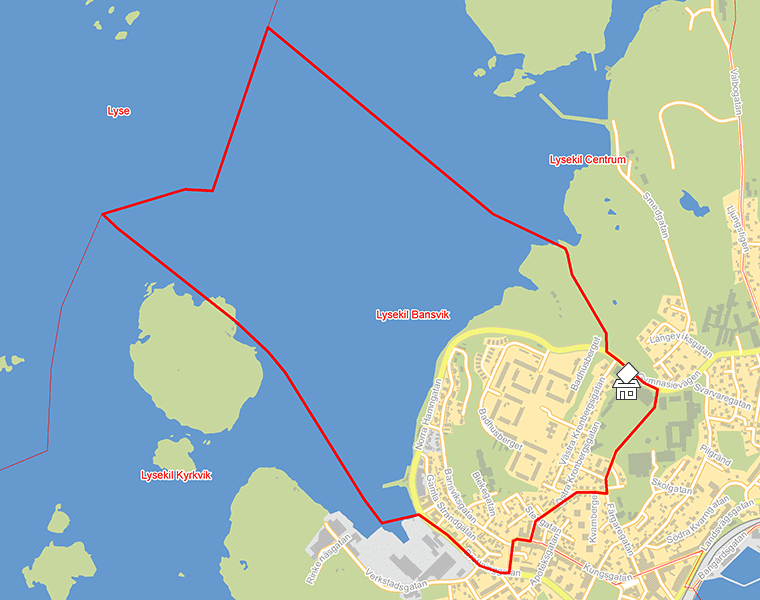 Karta över Lysekil Bansvik