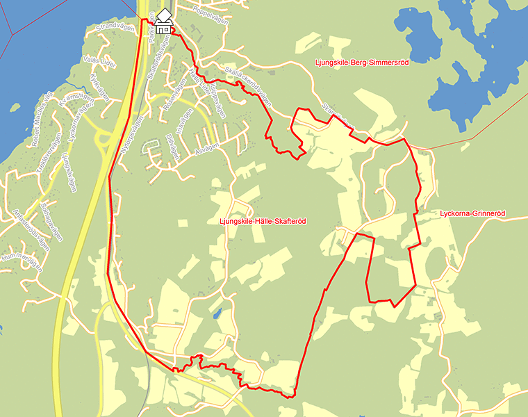 Karta över Ljungskile-Hälle-Skafteröd