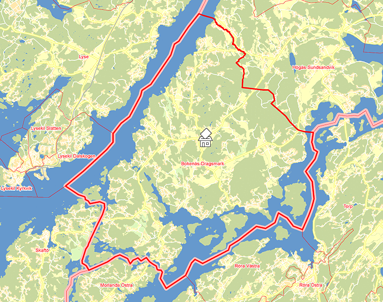 Karta över Bokenäs-Dragsmark