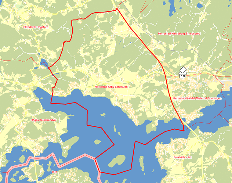 Karta över Herrestad-Utby-Lanesund