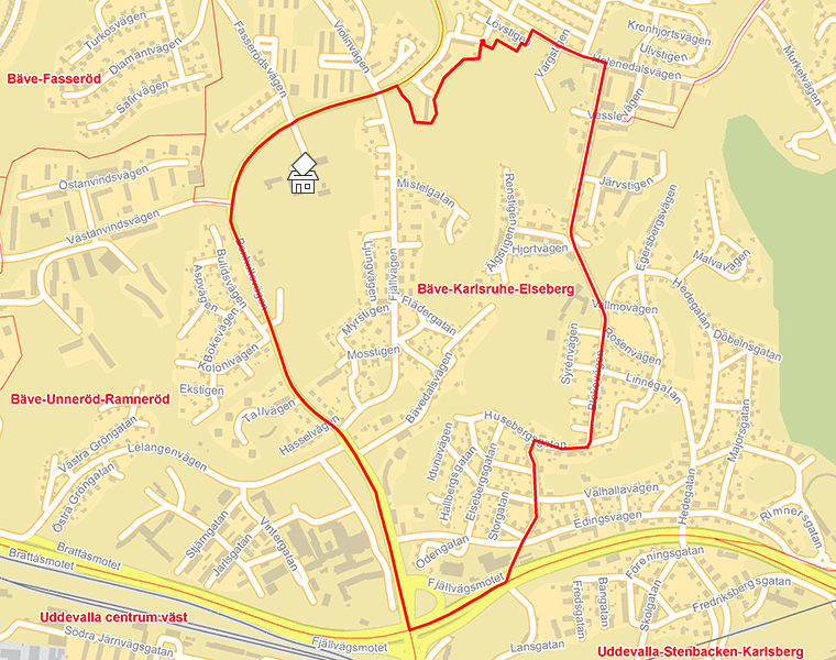Karta över Bäve-Karlsruhe-Elseberg