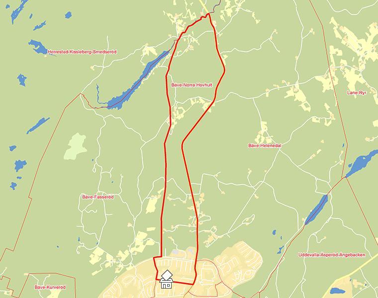 Karta över Bäve-Norra Hovhult