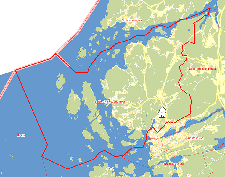 Karta över Seläter-Hällestrand-Bojar