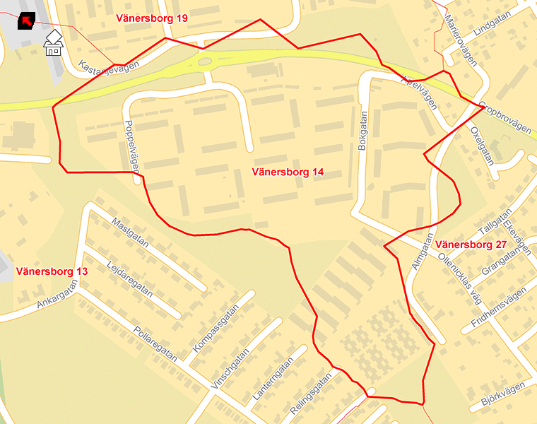 Karta över Vänersborg 14