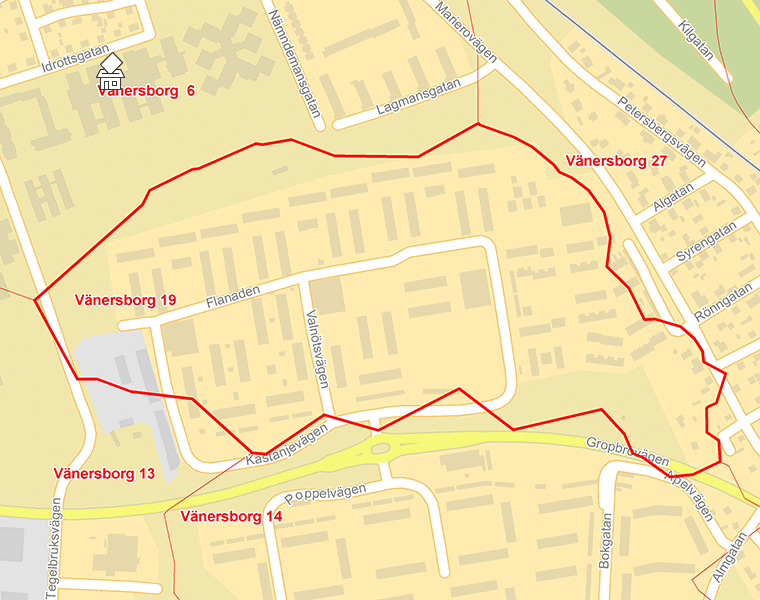 Karta över Vänersborg 19