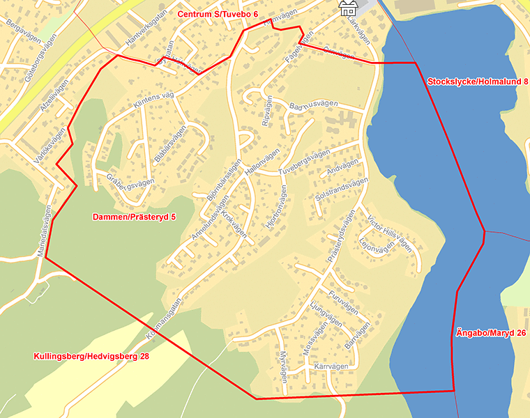 Karta över Dammen/Prästeryd 5