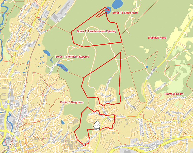 Karta över Borås 11 Hässleholmen-Fjärding
