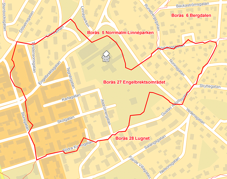 Karta över Borås 27 Engelbrektsområdet