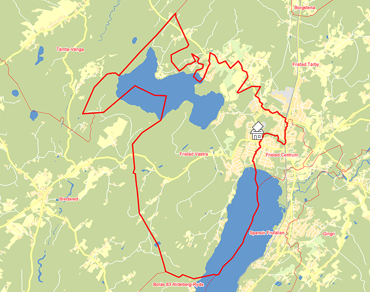 Karta över Fristad Västra