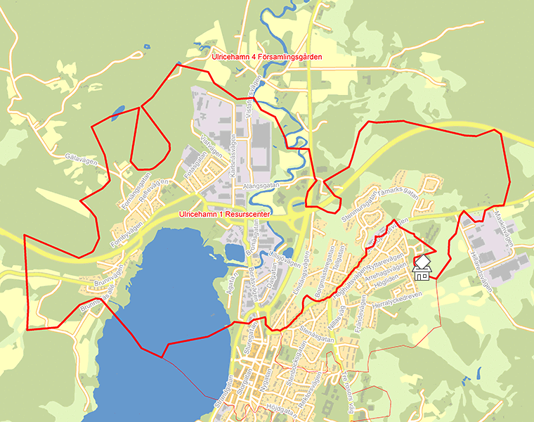 Karta över Ulricehamn 1 Resurscenter