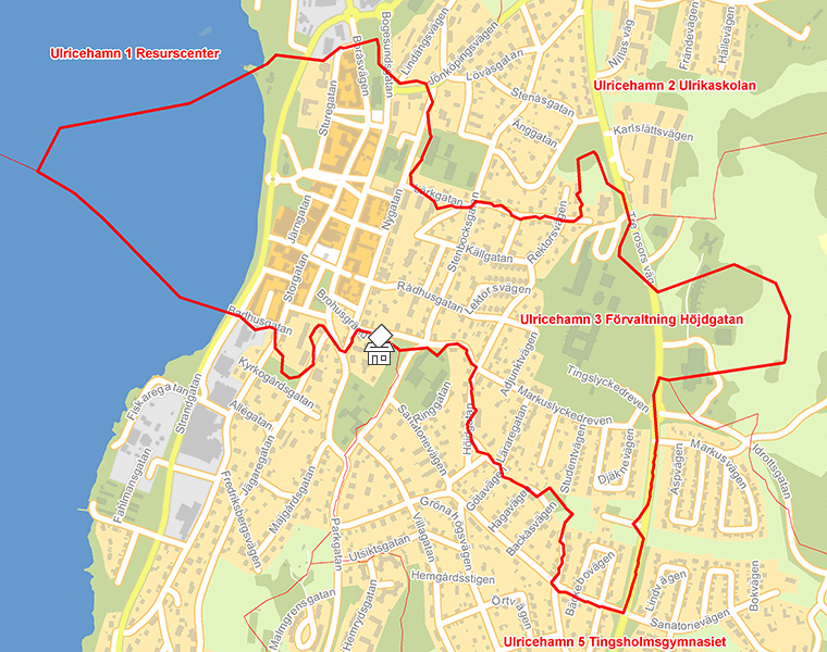 Karta över Ulricehamn 3 Förvaltning Höjdgatan