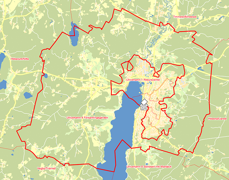 Karta över Ulricehamn 4 Församlingsgården