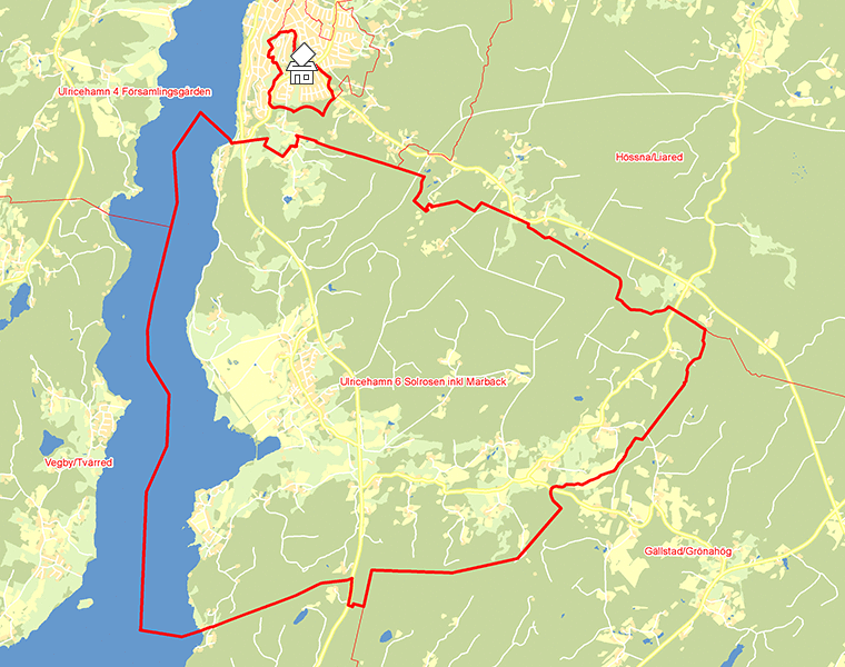 Karta över Ulricehamn 6 Solrosen inkl Marbäck