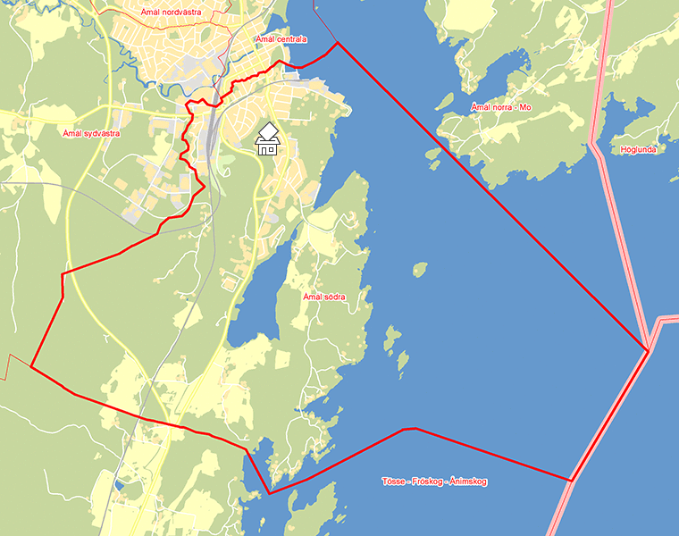 Karta över Åmål södra