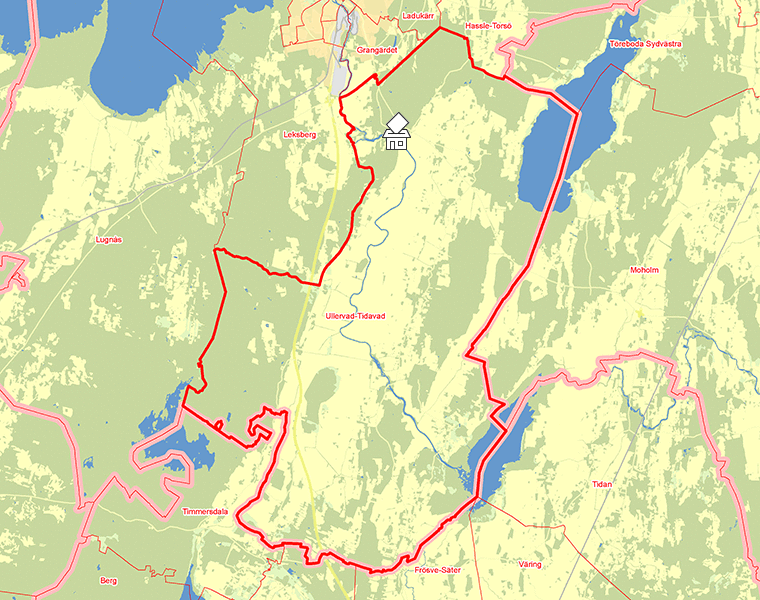 Karta över Ullervad-Tidavad