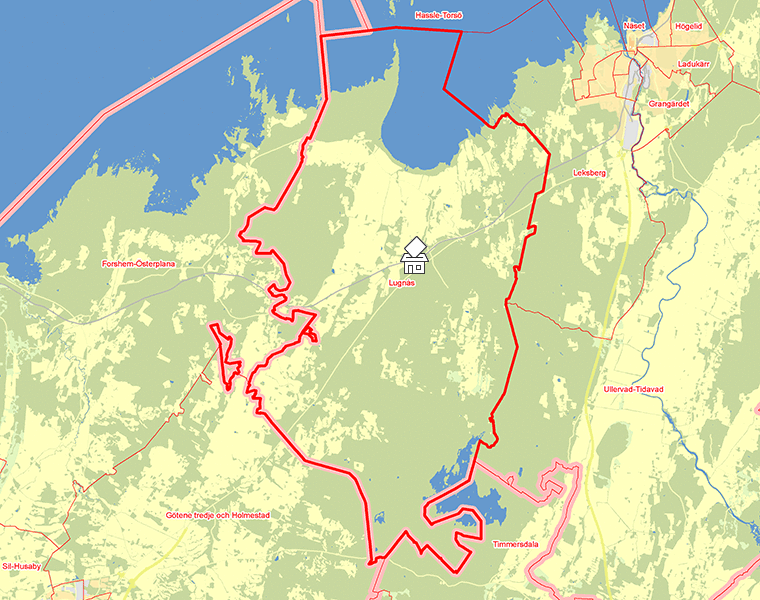 Karta över Lugnås