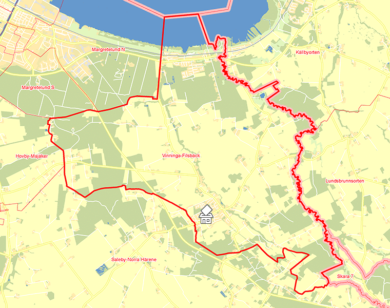 Karta över Vinninga-Filsbäck
