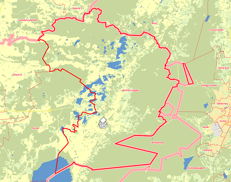 Karta över Varnhem-Eggby