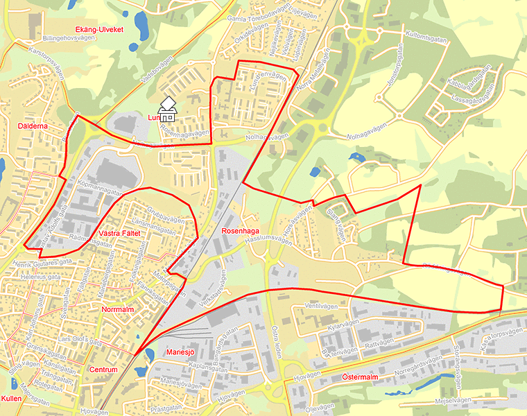 Karta över Rosenhaga