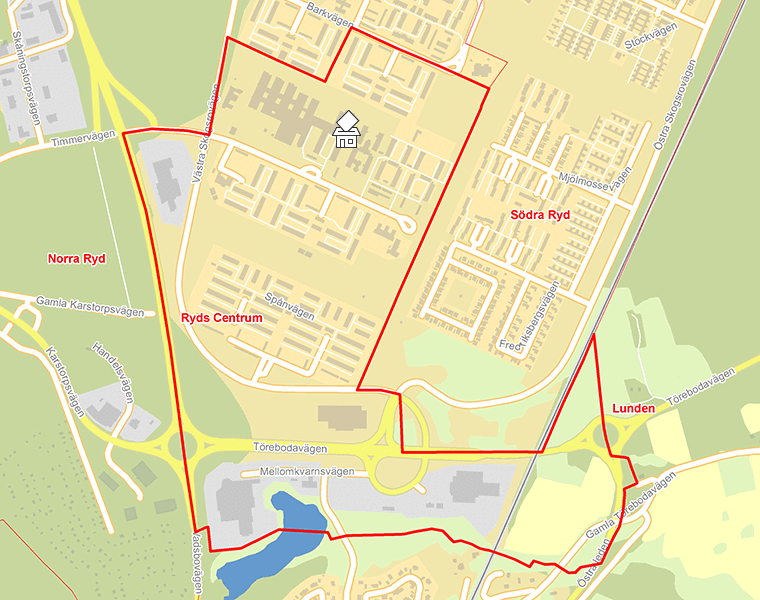 Karta över Ryds Centrum