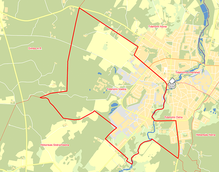 Karta över Tidaholm Västra