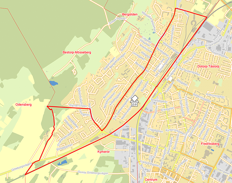 Karta över Södra Bestorp-Nedre Mösseberg