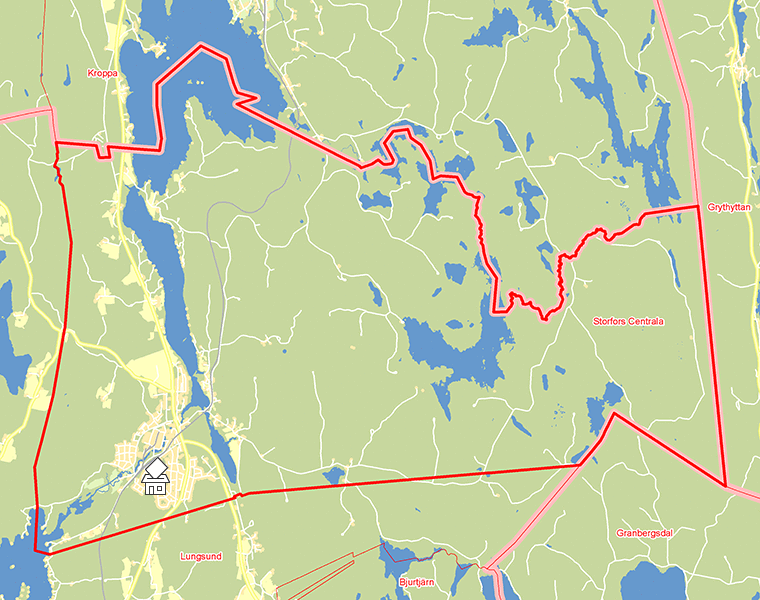 Karta över Storfors Centrala