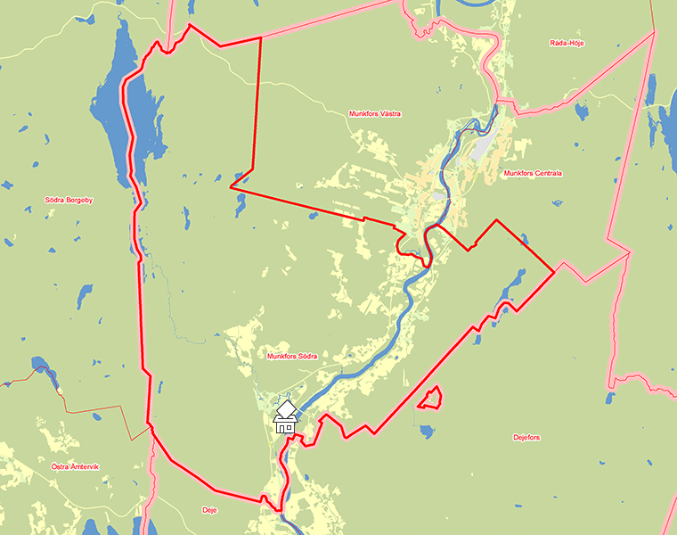 Karta över Munkfors Södra