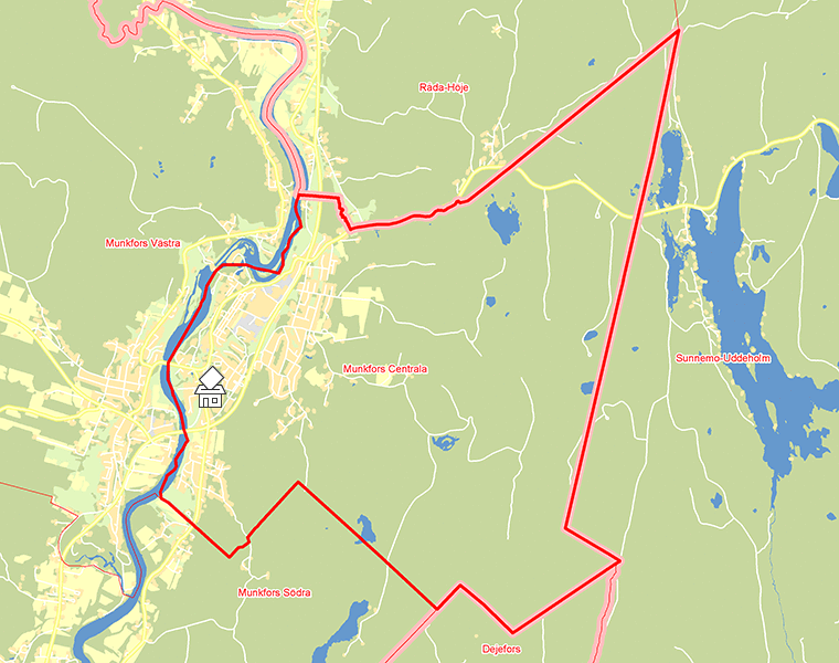 Karta över Munkfors Centrala