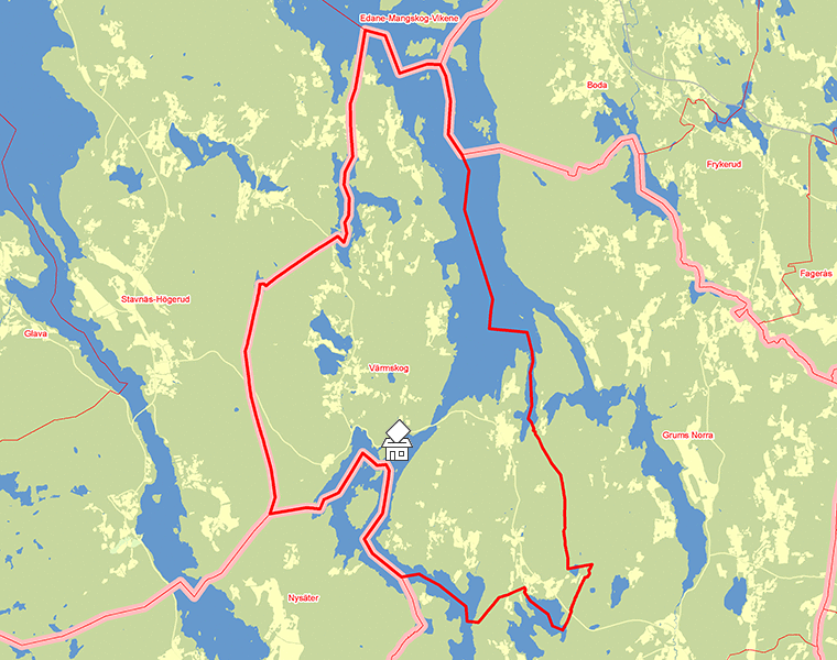Karta över Värmskog