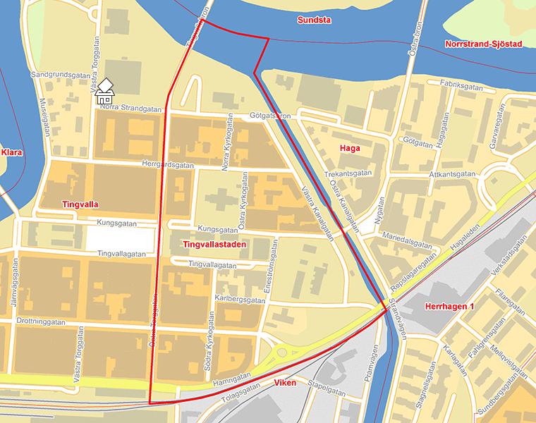 Karta över Tingvallastaden
