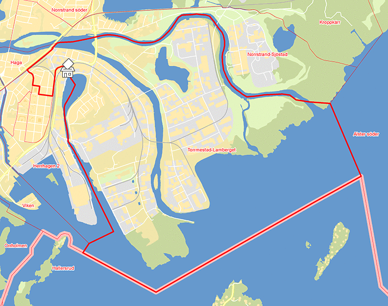 Karta över Torrmestad-Lamberget