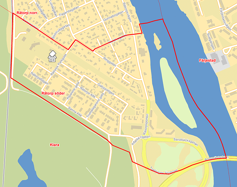Karta över Råtorp söder