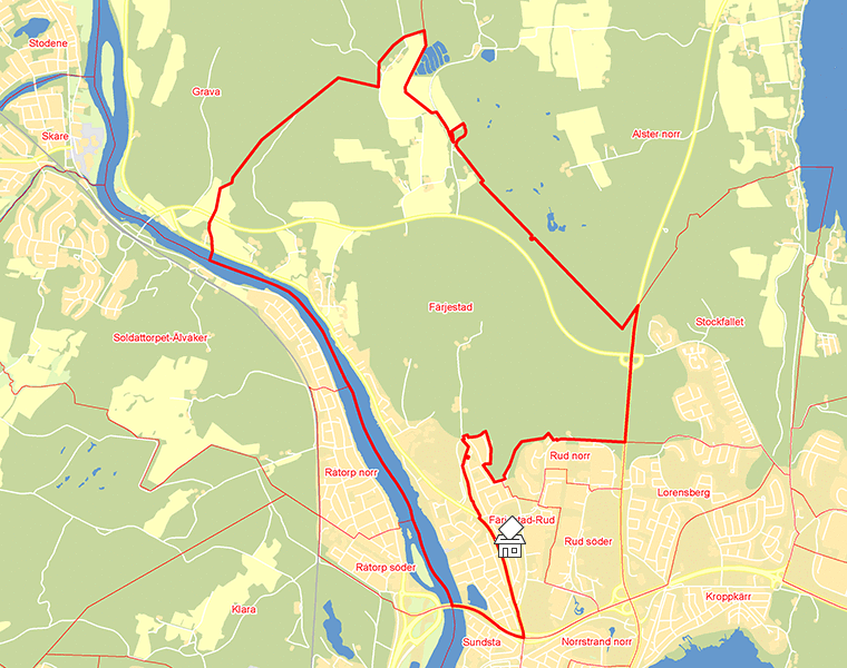 Karta över Färjestad